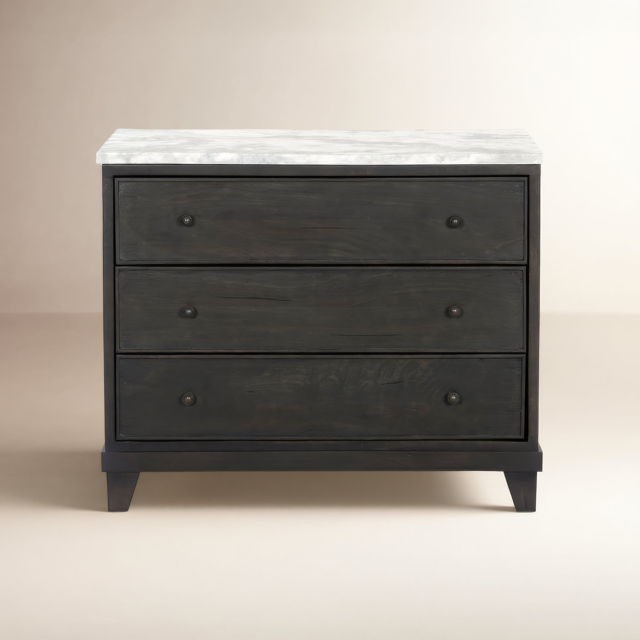 Birch Lane™ Elson 3 Drawer Marble Nightstand & Reviews | Birch Lane